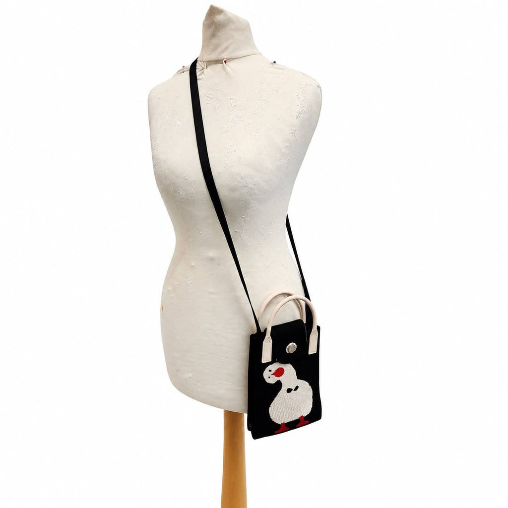 Knit Crossbody Phone Bag with Rubber Handles