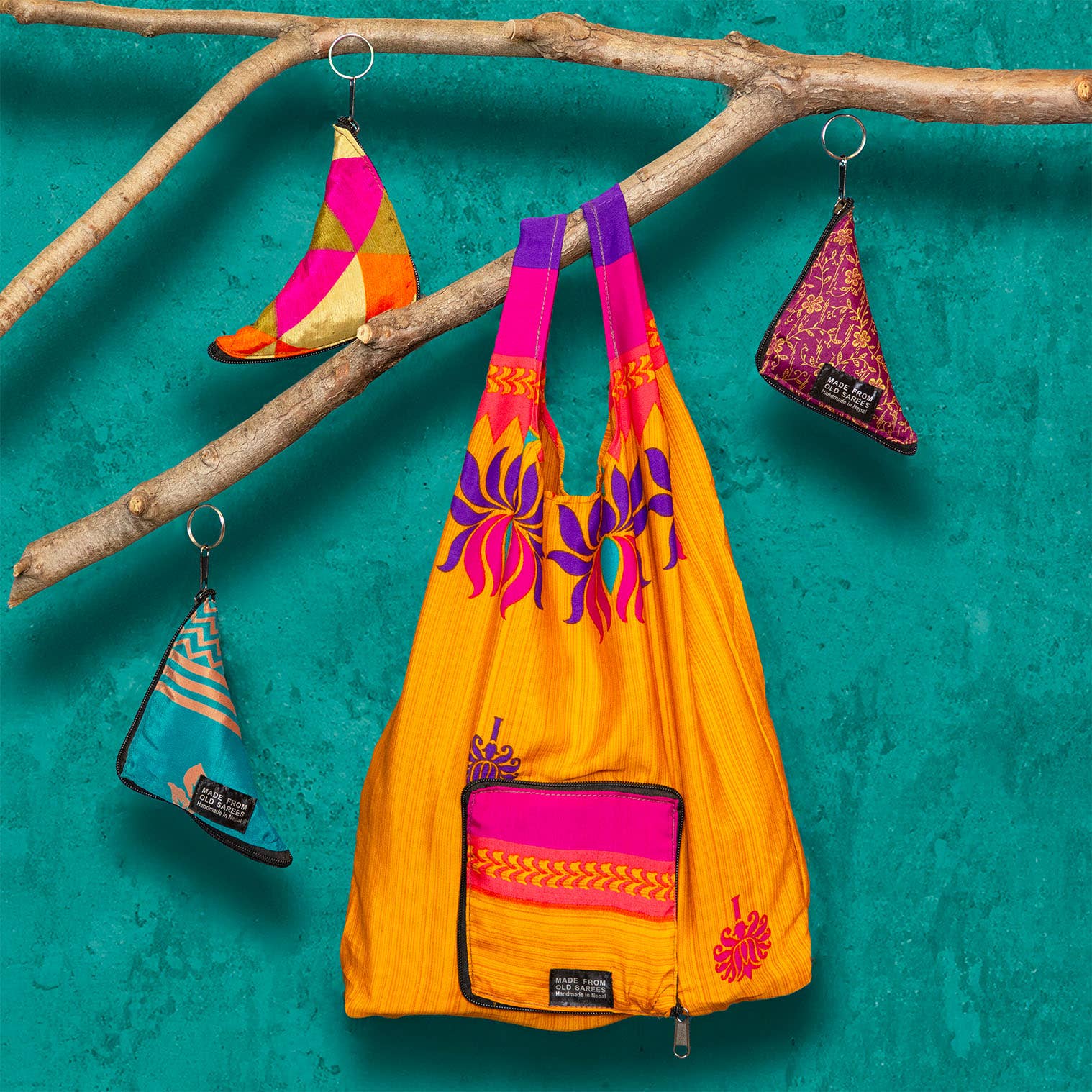 Recycled Sari Fold Out Bag