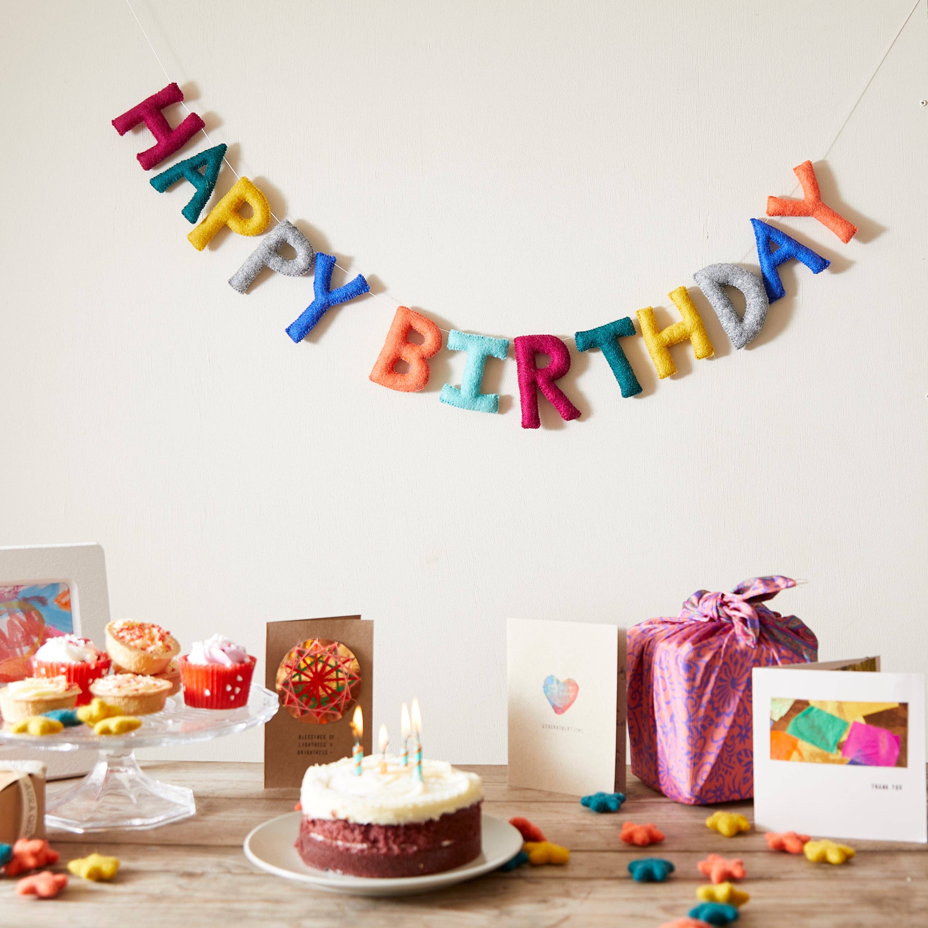BIRTHDAY Letter Garland Felt Happy Birthday 200cm