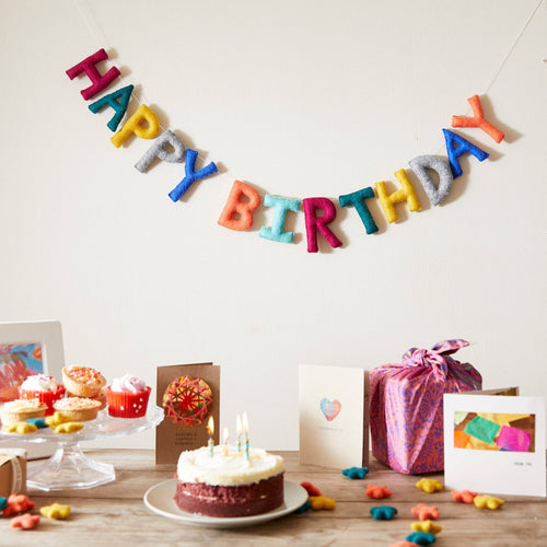 BIRTHDAY Letter Garland Felt Happy Birthday 200cm