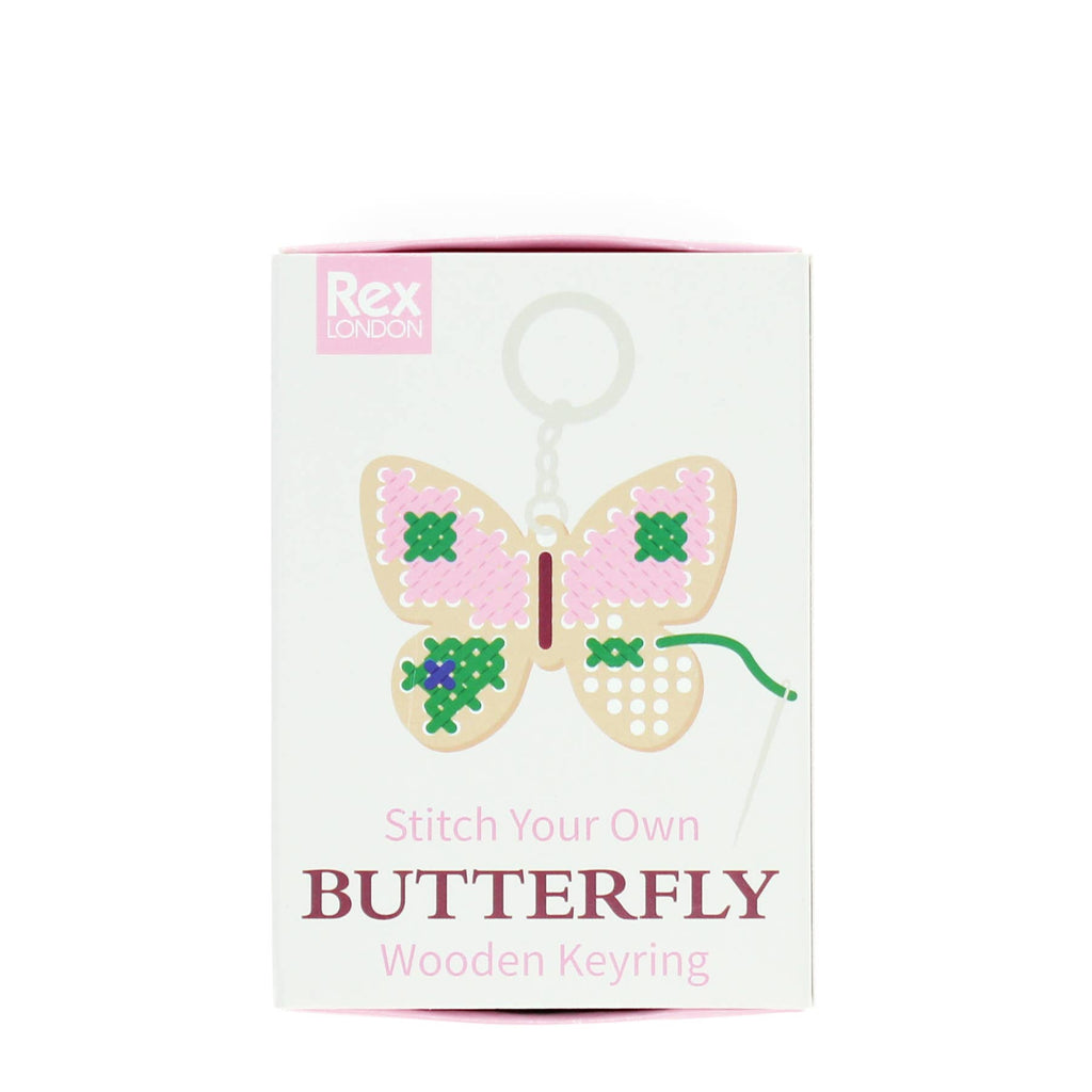 Stitch your own wooden keyring - Butterfly