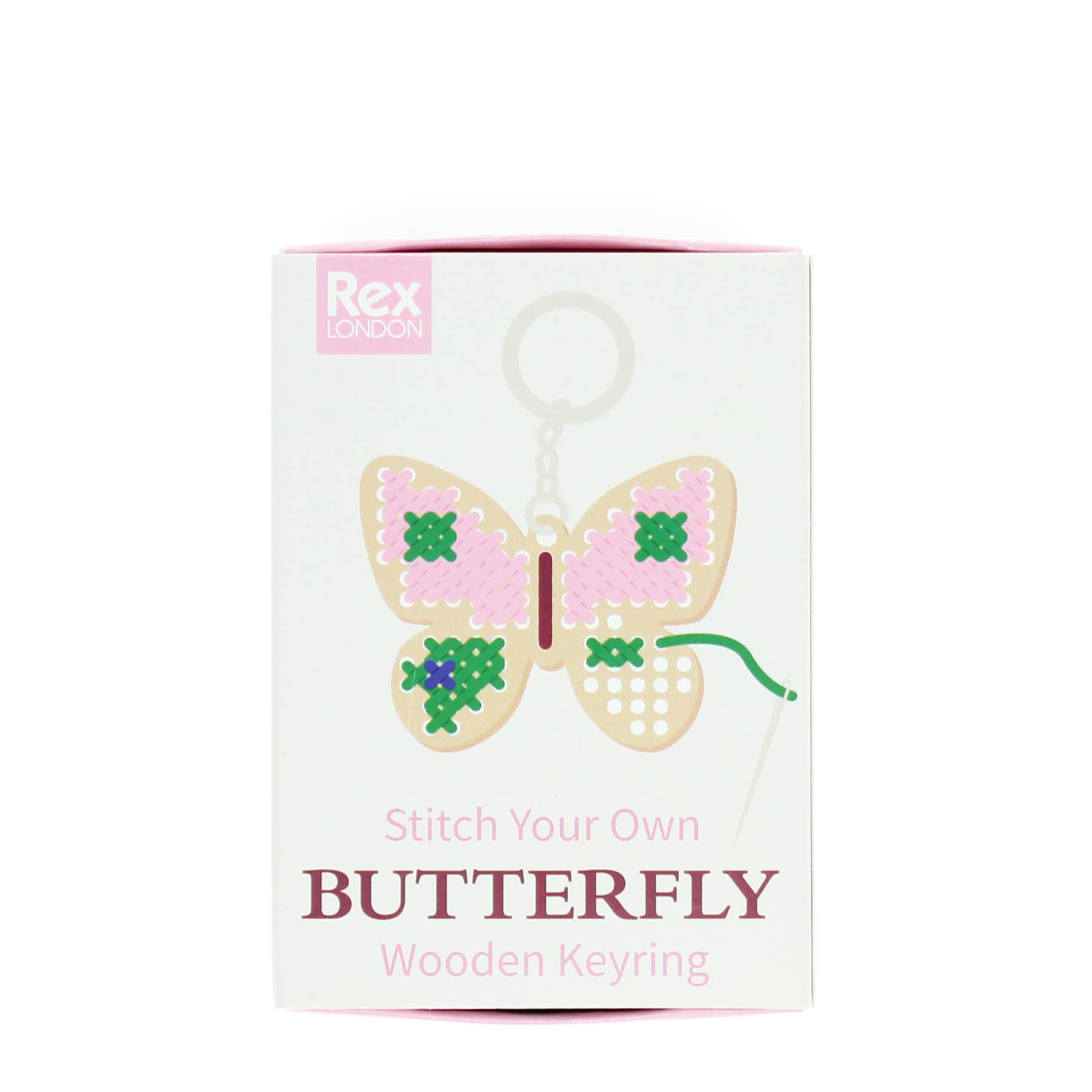 Stitch your own wooden keyring - Butterfly