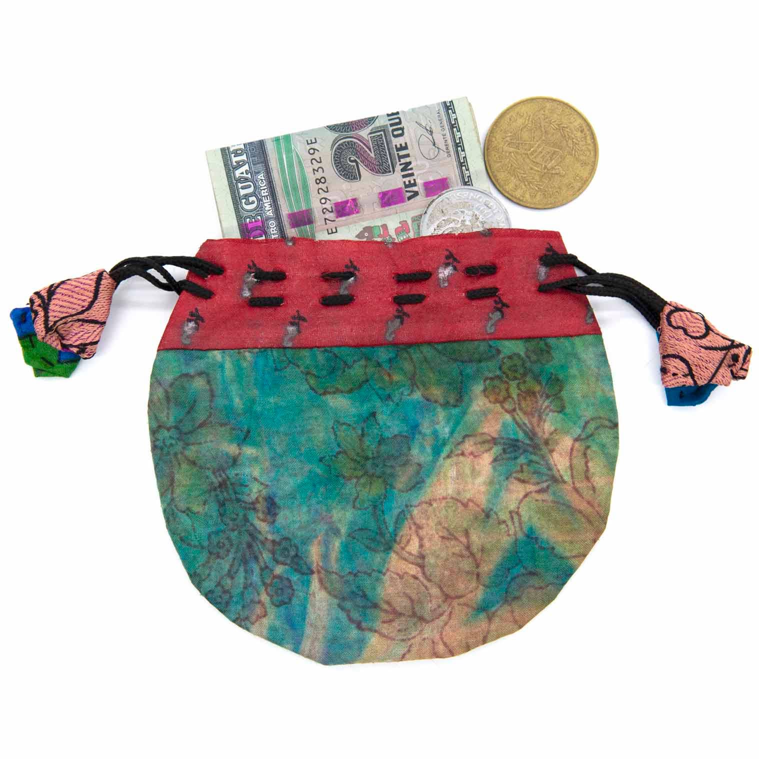 Recycled Sari Drawstring Pouch