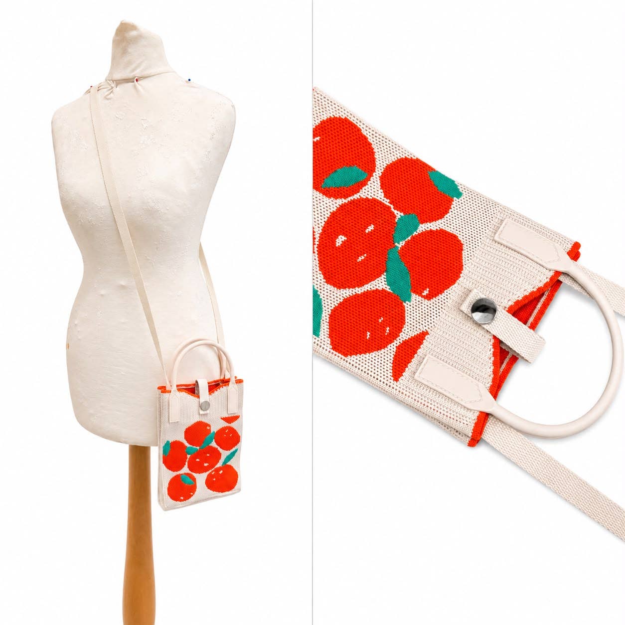 Knit Crossbody Phone Bag with Rubber Handles