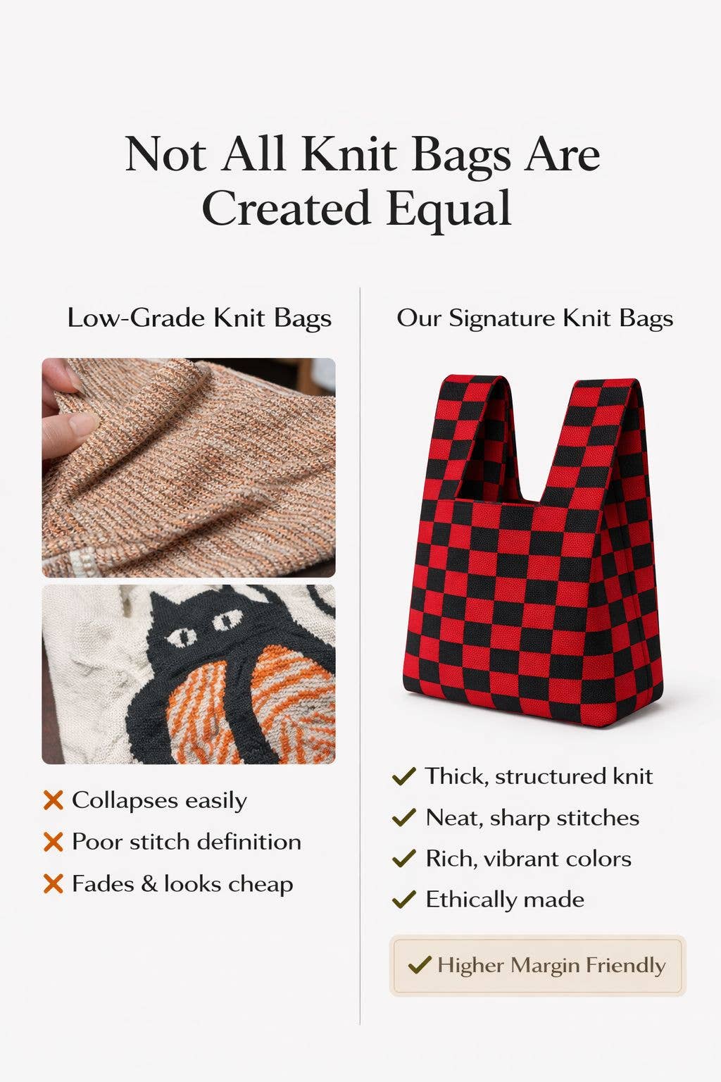 Bold Blooms - Knitted Bag