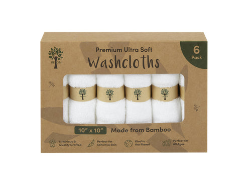 Bamboo Face Cloths - 6 Pack - Organic