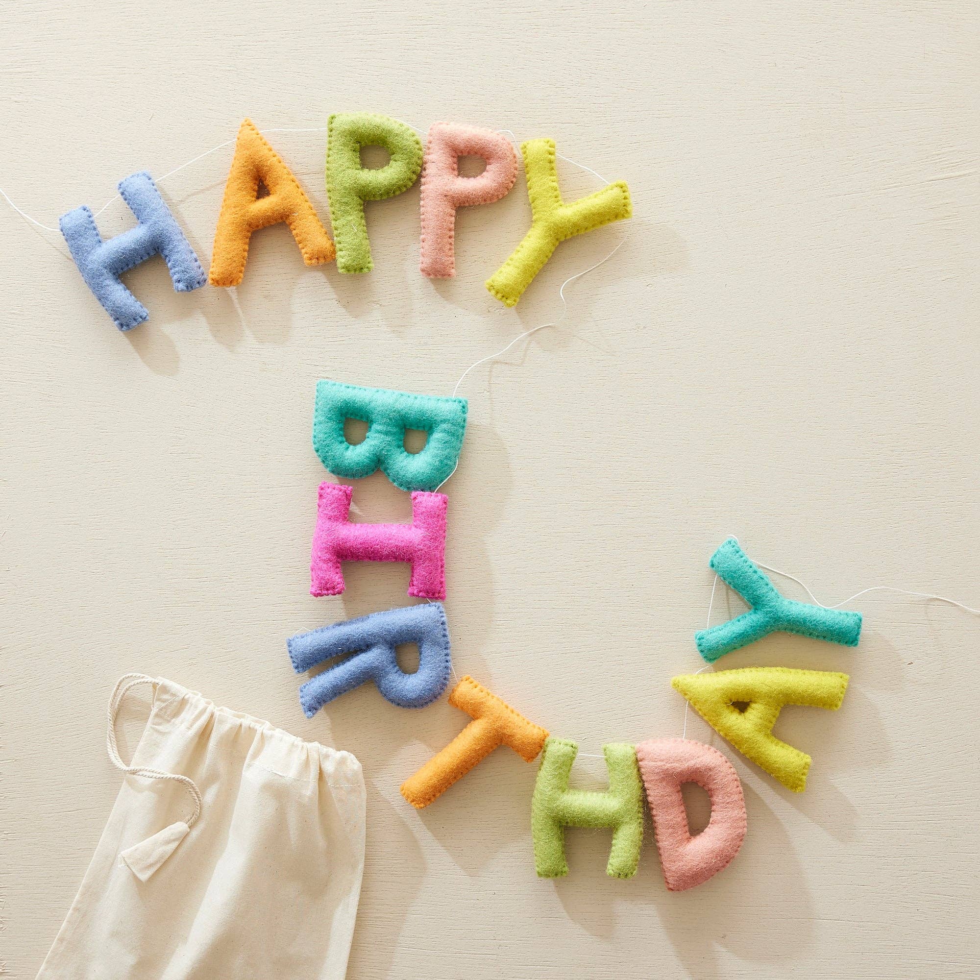 BIRTHDAY Letter Garland Felt Happy Birthday 200cm