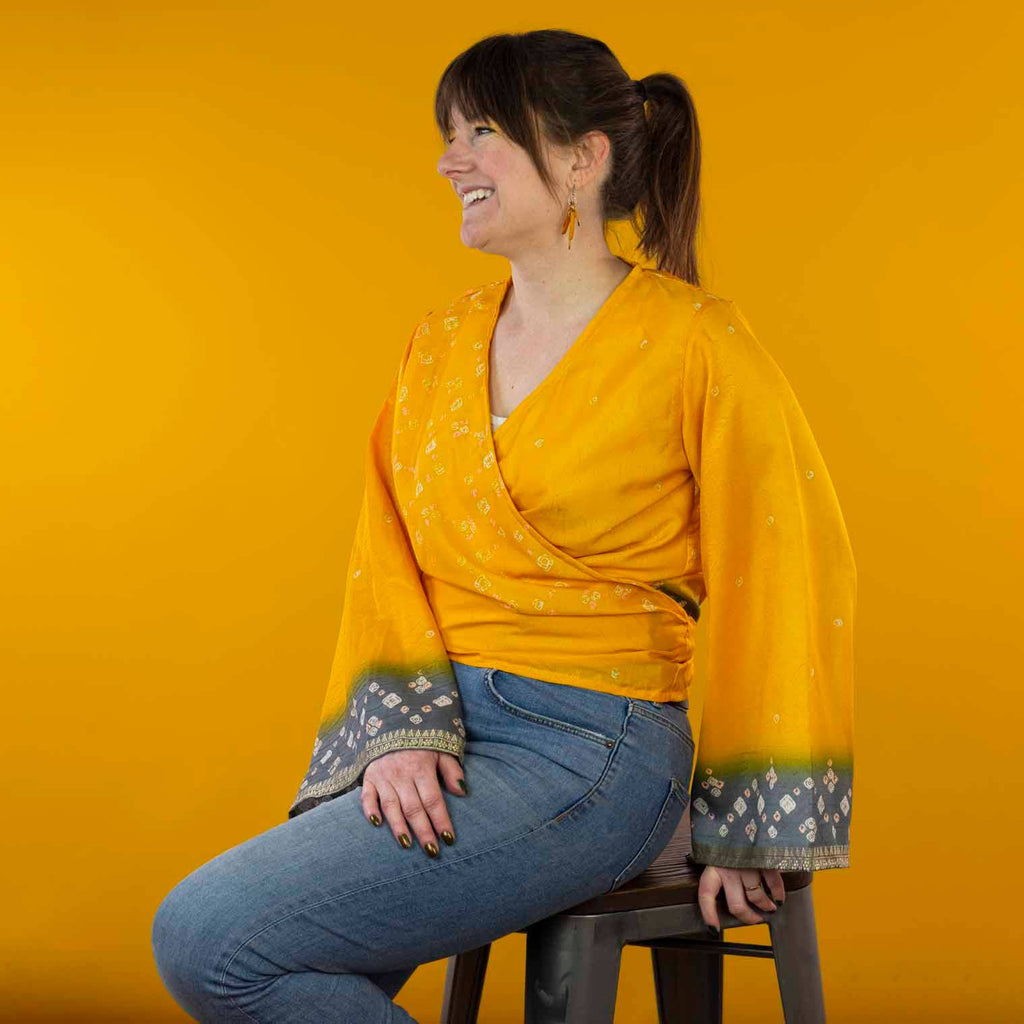 Recycled Sari Wrap Top