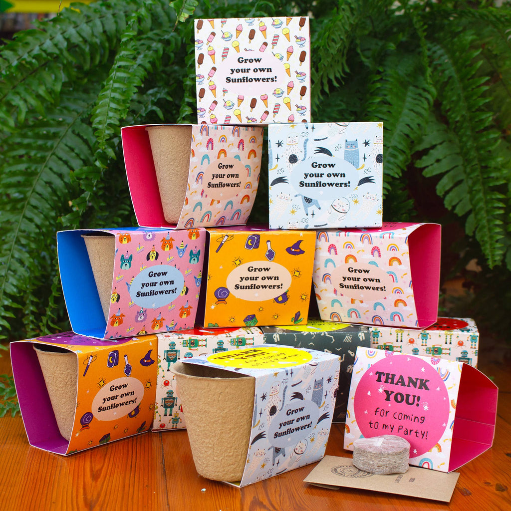 Packs of 6. Thank you for coming to my party! Sunflowers.