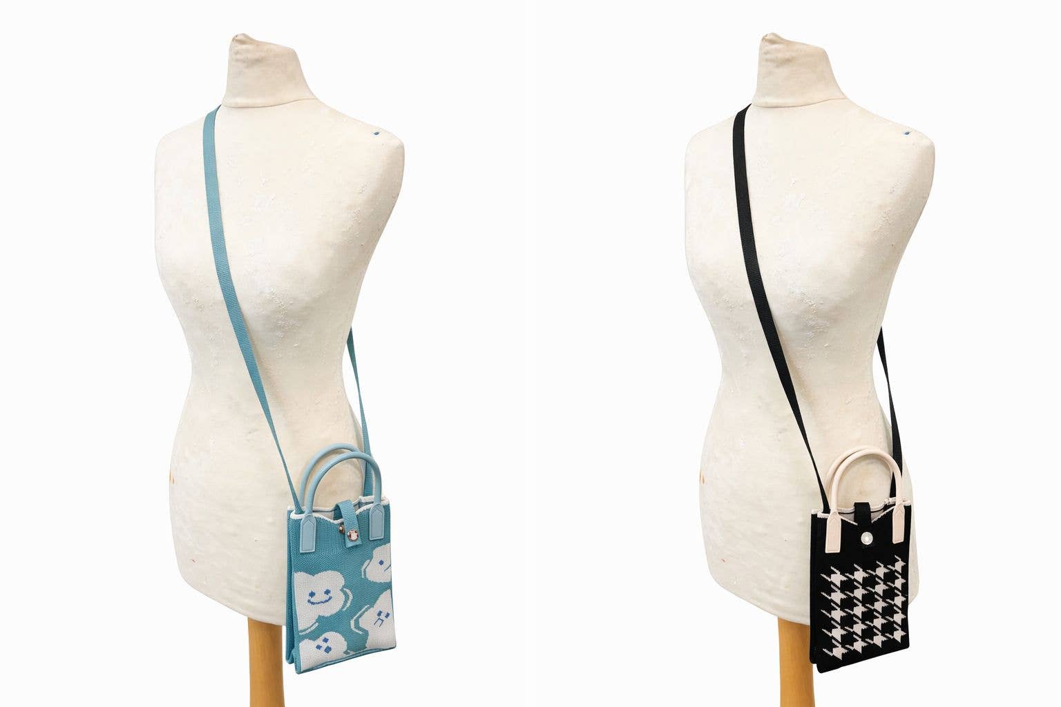 Knit Crossbody Phone Bag with Rubber Handles