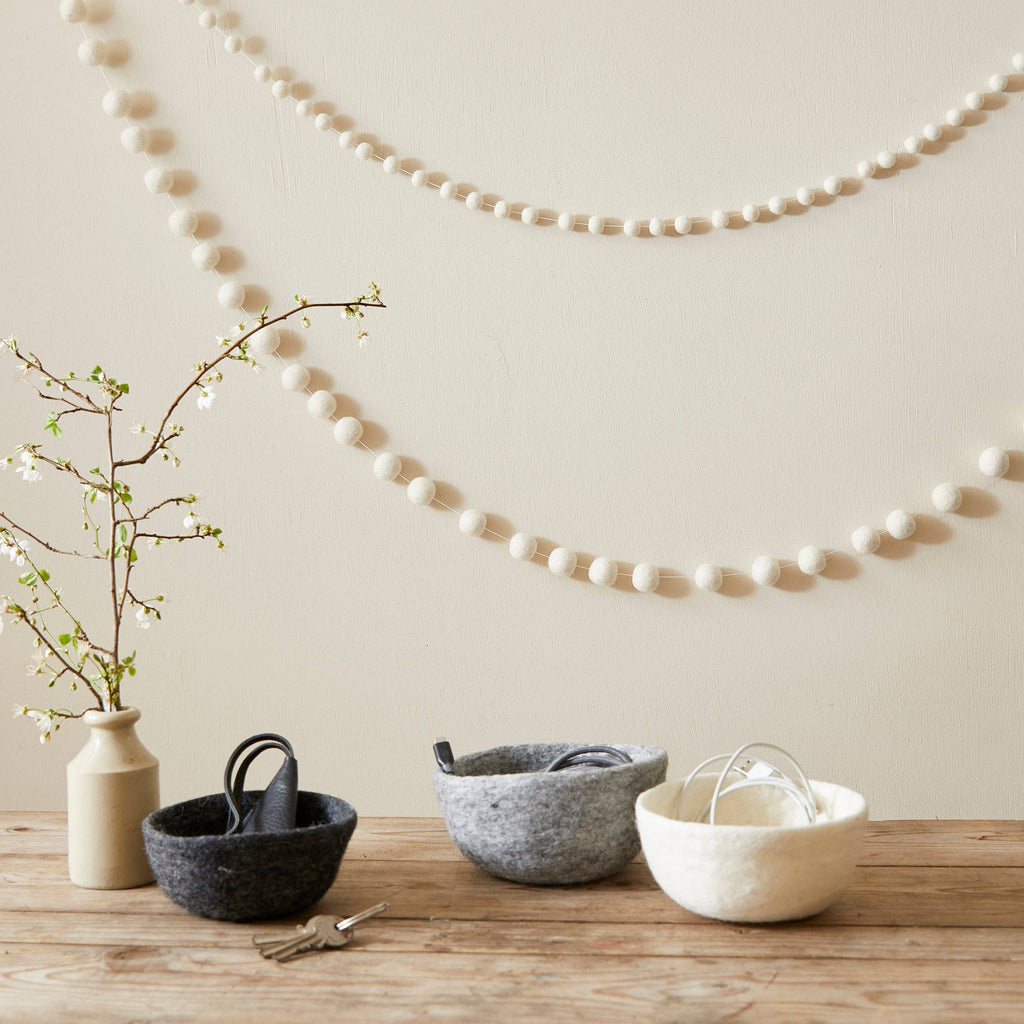 TARULATA Boho Felt Ball Pompom Garland 200cm