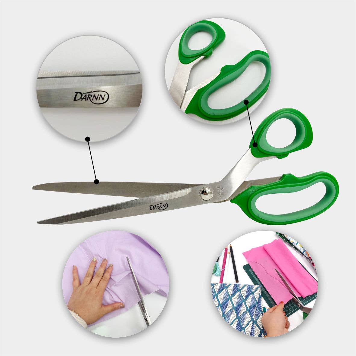 Darnn 10" Dressmaking Scissors, Long Scissors for Craft