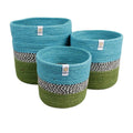 Jute ZigZag Basket Set – Ocean