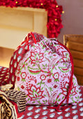 Arana Block Print Drawstring Gift/Pack Bag