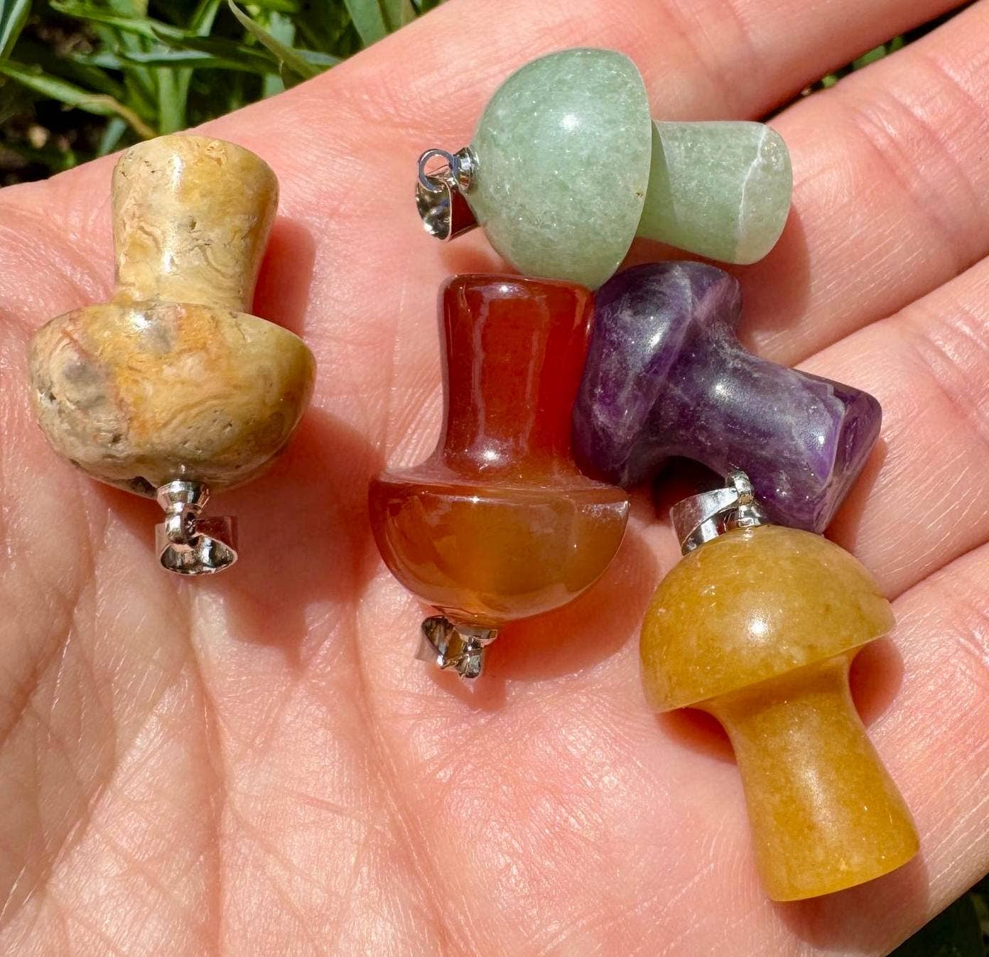 Gemstone Mushroom Pendant