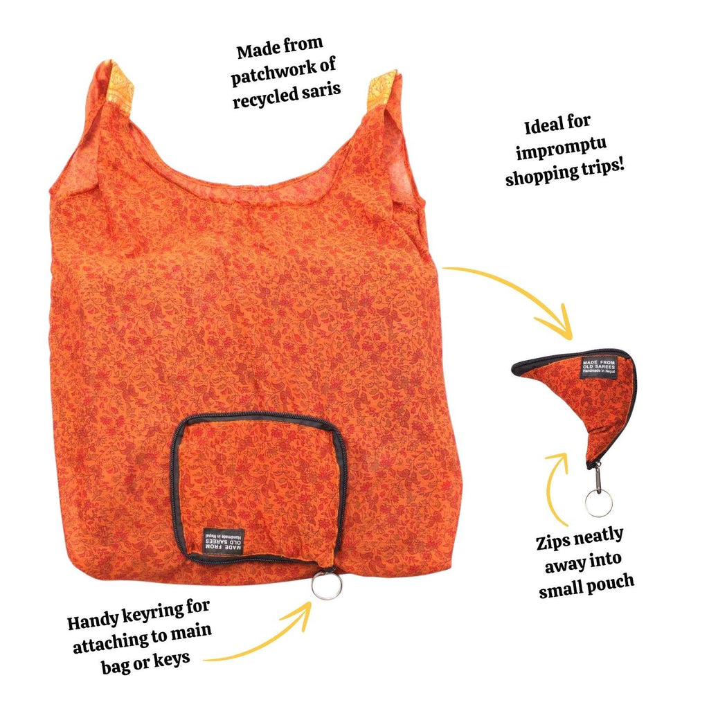 Recycled Sari Fold Out Bag