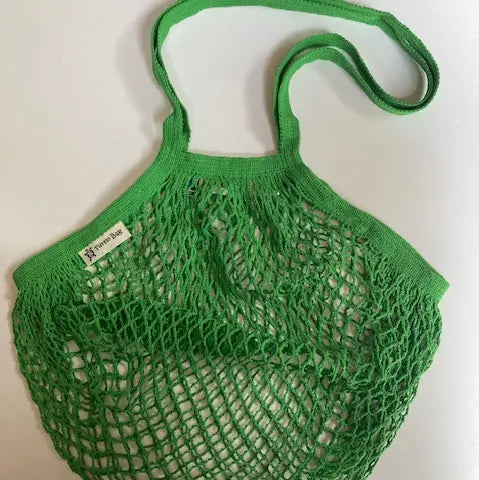 Organic Long Handled String Bag - GREEN