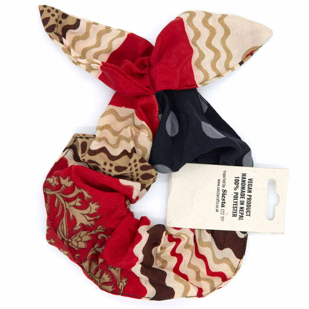 Recycled Sari Bow Scrunchie