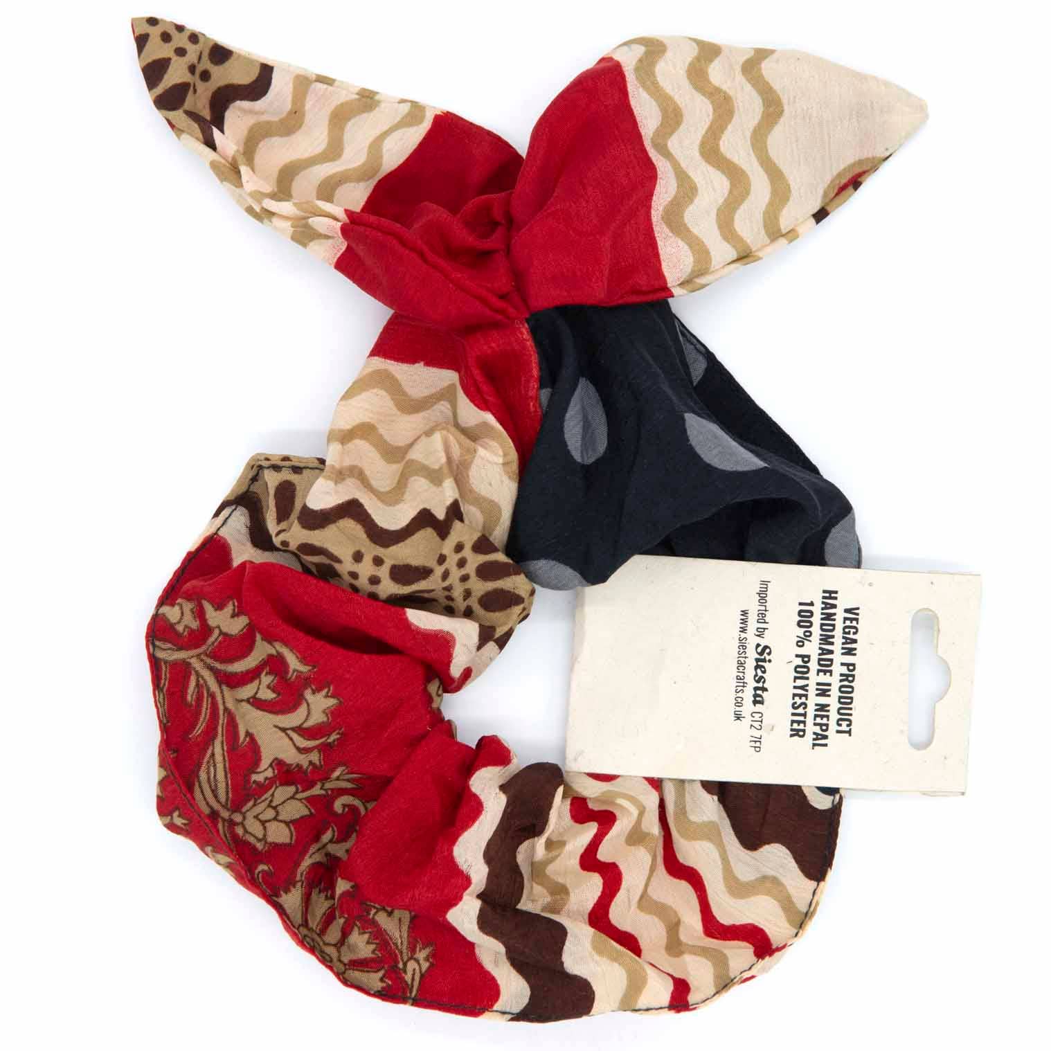Recycled Sari Bow Scrunchie