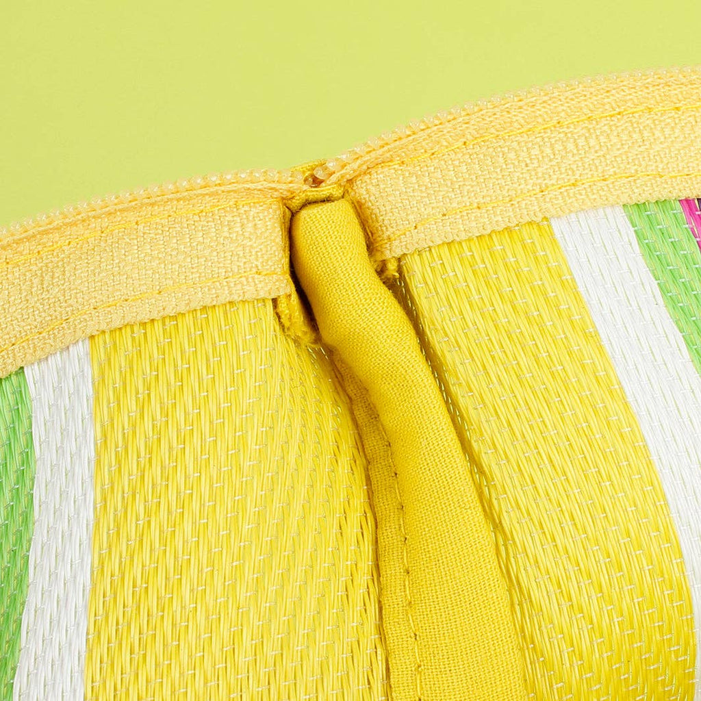 Recycled Woven Pom Pom Pouch - Beach