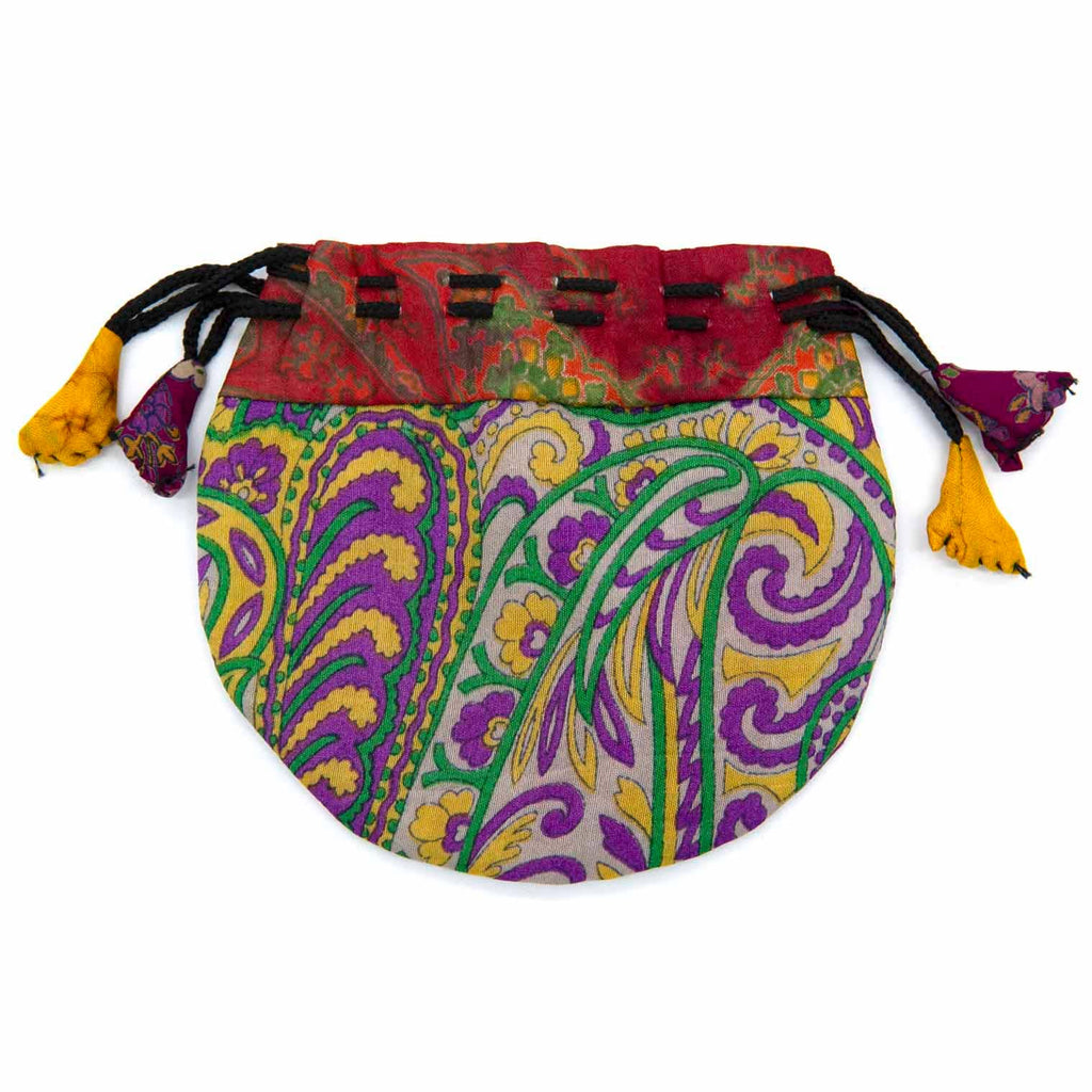 Recycled Sari Drawstring Pouch
