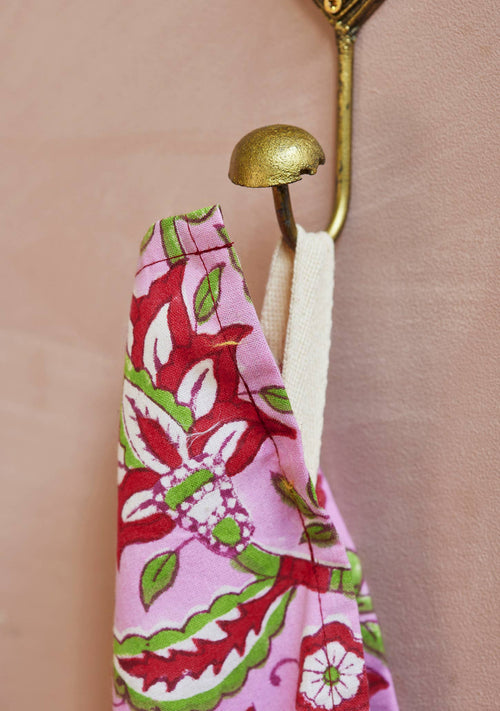 Arana Floral Block Print Tea Towel
