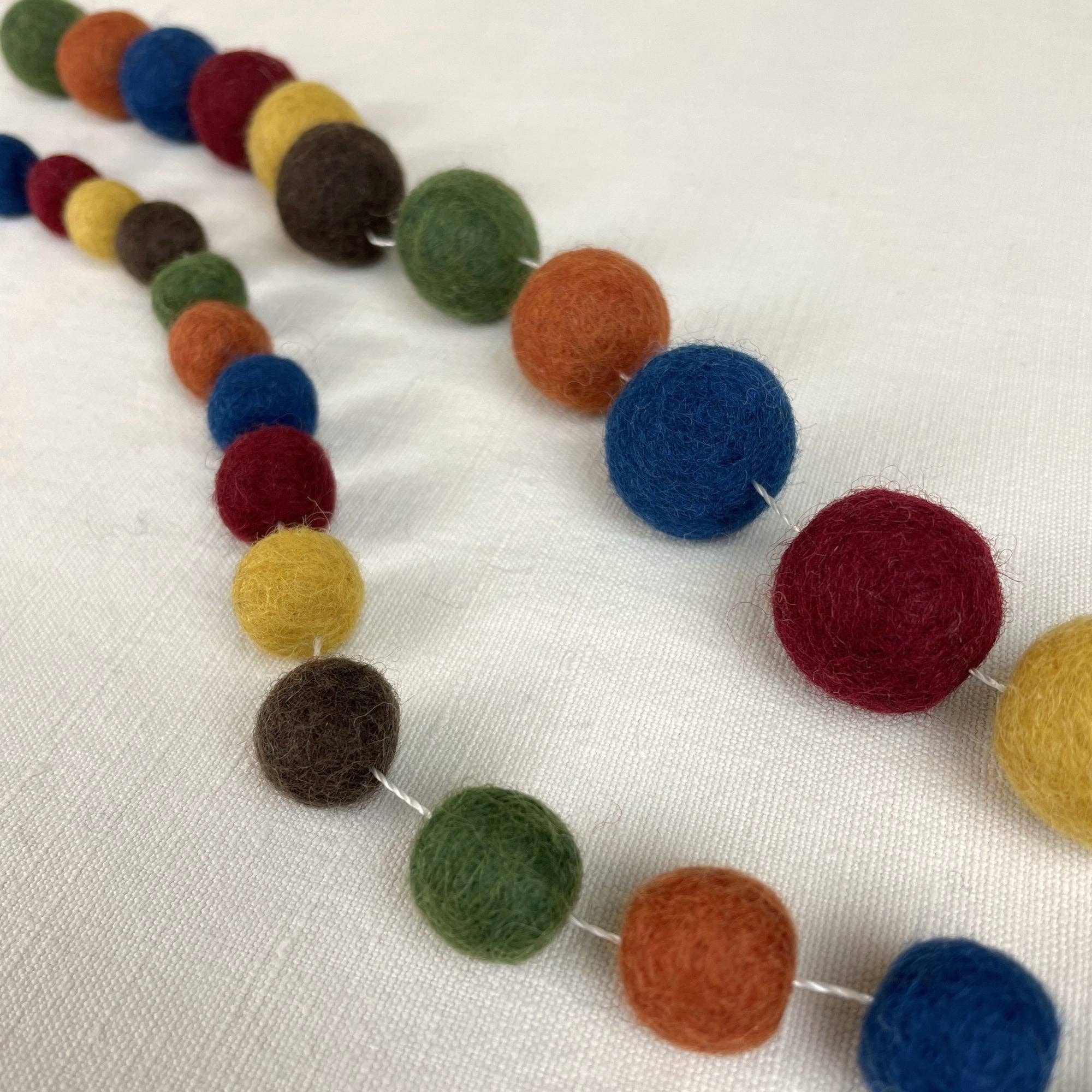 TARULATA Boho Felt Ball Pompom Garland 200cm