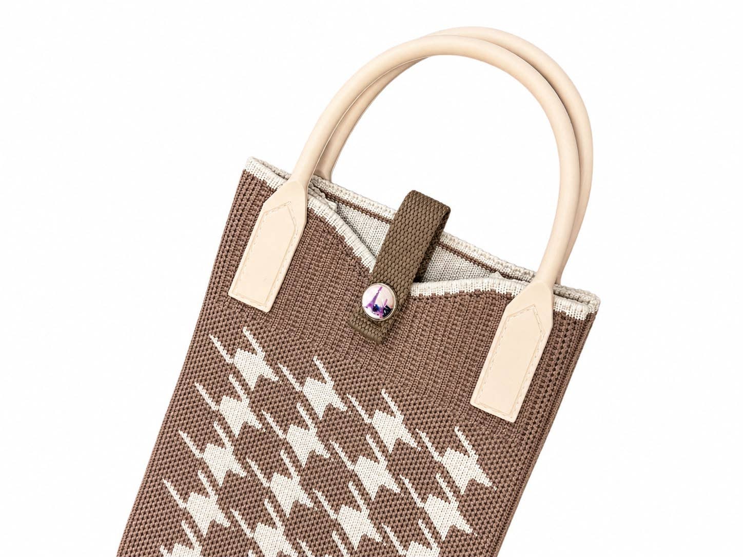 Knit Crossbody Phone Bag with Rubber Handles