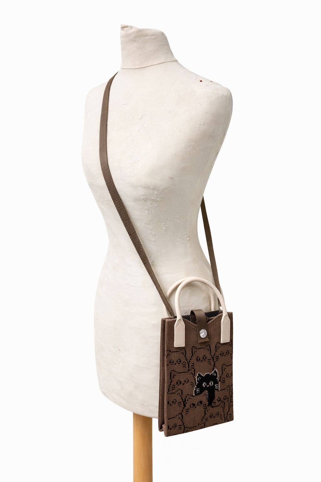 Knit Crossbody Phone Bag with Rubber Handles
