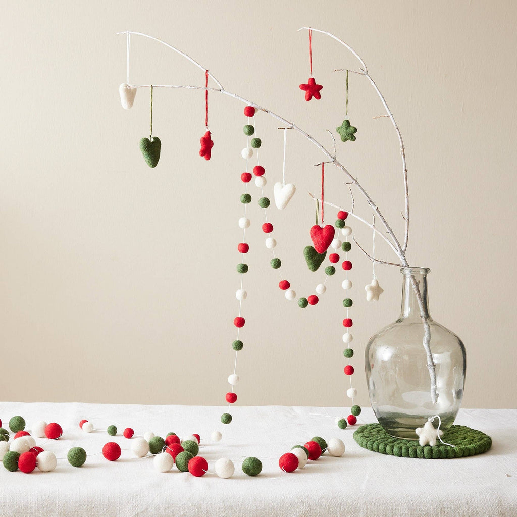 TARULATA Boho Felt Ball Pompom Garland 200cm